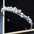 Pearl Crowns Tiaras Wedding Hair Accessories Princess Bridal Headband Crowns For Women Girl 15 Years Birthday Wedding Headdress sliver 1