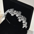 Bridal Hair Jewelry Flower Zirconia Tiaras and Crowns AAA Zircon Diadem For Brides Women Headpiece Headband Wedding Accessories a