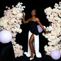 WholeWomen Sexy Strapless Off the Shoulder Bodycon Long Maxi Dress Birthday Party Celebrate Cocktail Evening Outfit