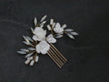 Bridal Jewelry Porcelain Flower Hair Combs Pins Clips Opal Hairpins Bride Bridesmaids Gold Color Head Pieces Wedding Accessories g333