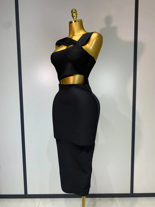 Bandage Dresses for Women Black Bodycon Dress Evening Party Celebirty Elegant Sexy Cut Out Midi Birthday Club Dresses