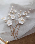 Floral Flower Hair Pin Clip Vintage Gold Color Head Piece For Brides Gift Headdress Hairpin Bridal Jewelry Wedding Accessories gold color