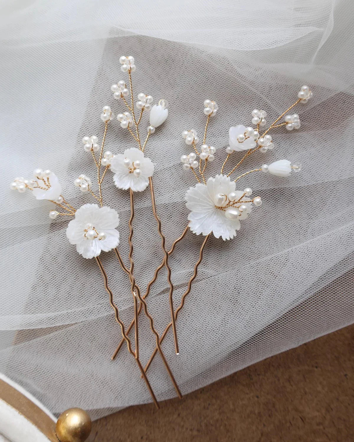 Floral Flower Hair Pin Clip Vintage Gold Color Head Piece For Brides Gift Headdress Hairpin Bridal Jewelry Wedding Accessories gold color