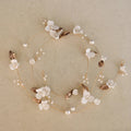 Wedding Hair Accessories Porcelain Flower Headband Hairband Vintage Gold Color Headpiece Brides Pearl Headwear Bridal Jewelry a