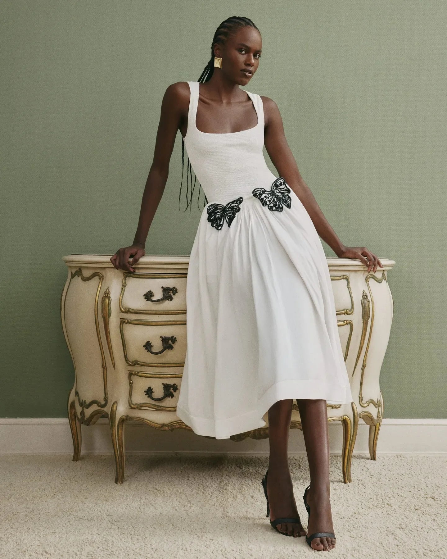 Arrival White Color Women Sleeveless Sexy O-Neck Straight Long Dress Elegant Evening Party Celebrity High Street Wear