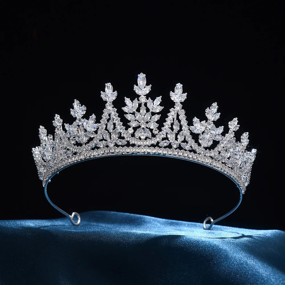 Bridal Hair Jewelry AAA Zircon Tiaras and Crowns Zirconia Headpiece For Brides Women Princess Queen Headband Wedding Accessories b
