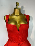 Fashion Sexy Celebrity Elegant V Neck Midi Bodycon Bandage Dress Red Lace Dress Evening Party Cocktail Luxury Birthday Dresses