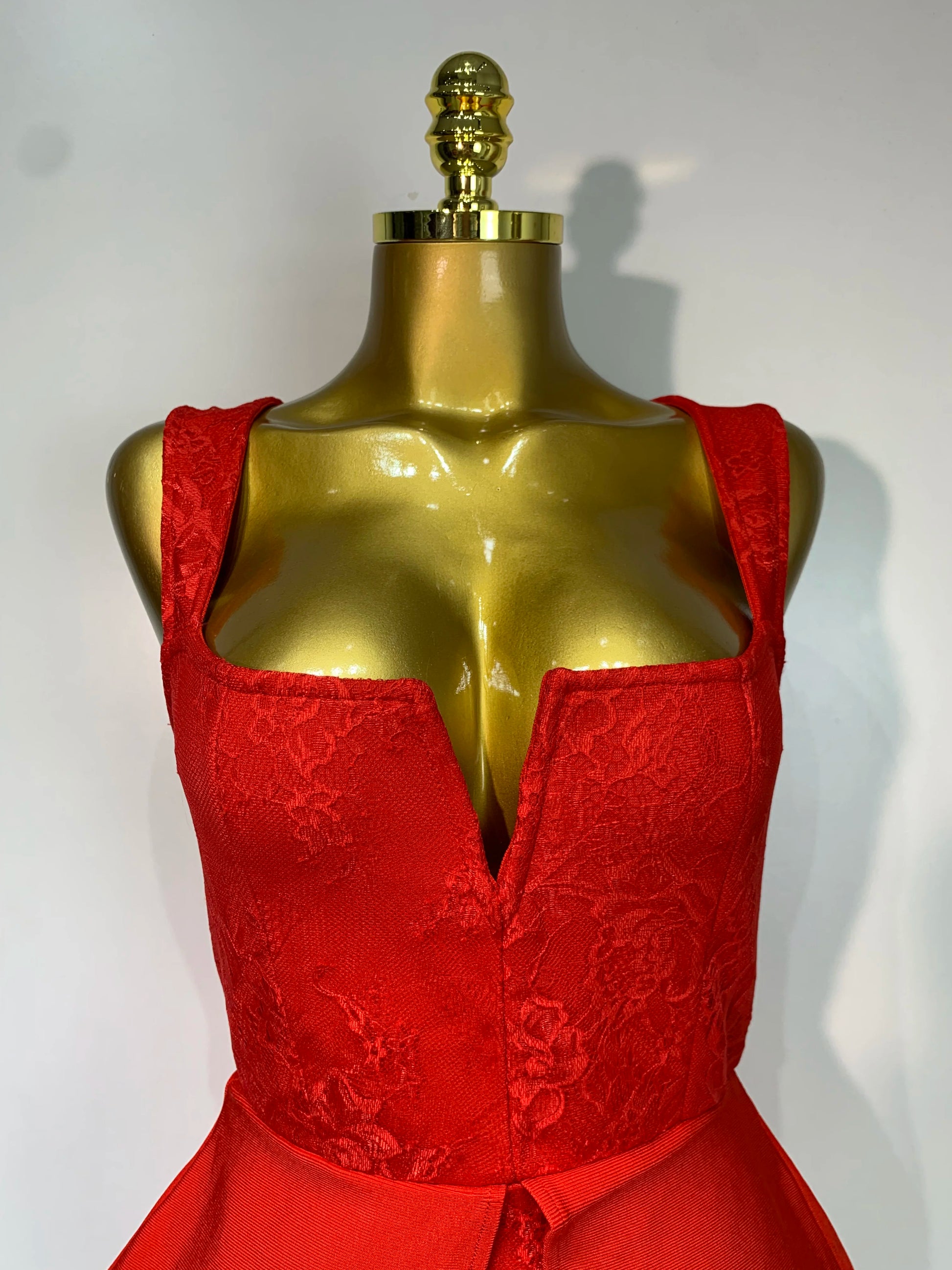Fashion Sexy Celebrity Elegant V Neck Midi Bodycon Bandage Dress Red Lace Dress Evening Party Cocktail Luxury Birthday Dresses