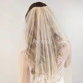 Champagne Wedding Veil Soft Tulle Single Tier Rounded Edge with Gold Bridal Comb