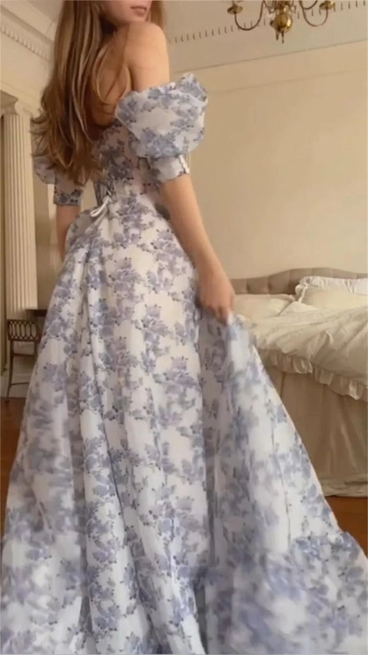 Amanda Lace Embroidery A-line Prom Dress Sweetheart Puff Sleeve فستان حفلات الزفاف Elegant Sheath Tulle vestidos de festa