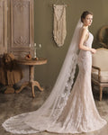 1 Layer Lace Wedding Veil Chapel Bridal Accessories Ivory Long Bride Veil