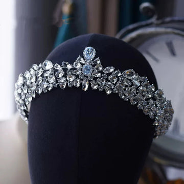 Crystal Tiaras and Crowns Rhinestones Zirconia Diadem For Brides Princess Queen Headband Wedding Accessories Bridal Hair Jewelry a