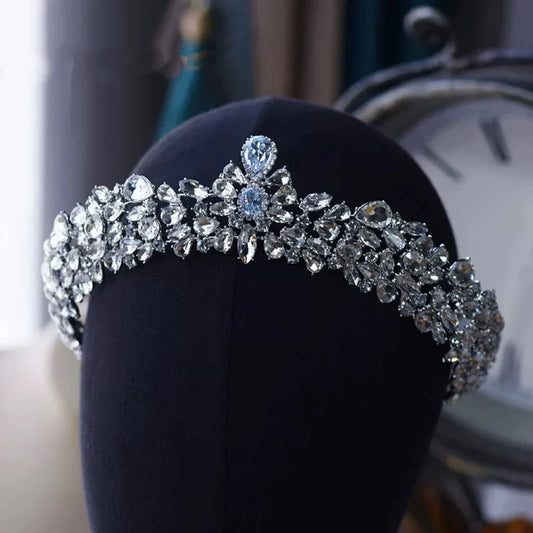Crystal Tiaras and Crowns Rhinestones Zirconia Diadem For Brides Princess Queen Headband Wedding Accessories Bridal Hair Jewelry a