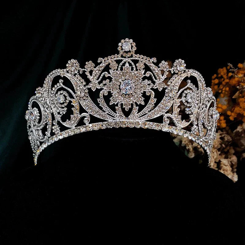 Zircon Crystal Crowns and Tiaras Princess Queen Headband For Brides Women Gift Headpiece Bridal Jewelry Wedding Hair Accessories