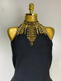 Women Fashion Celebrity Sexy Backless Beading Midi Black Bodycon Bandage Dress Elegant Evening Club Luxury Birthday Dresses