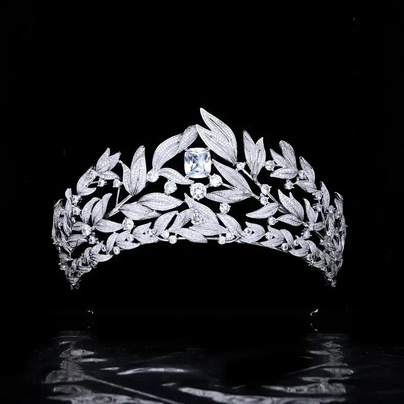 Wedding Hair Accessories Princess Queen Zircon Tiaras and Crowns Cubic Zirconia Headband Brides Big Large Diadem Bridal Jewelry b