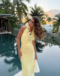 New Arrival Celebrity Fashion Birthday Party Cocktail Dress Women Sexy Halter Backless Florals Bodycon Long Outfit Wholesale