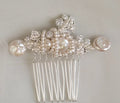 Pearls Hair Comb Pin Clip Silver Color Head Piece For Bride Bridesmaids Women Hairpin Earring Bridal Jewelry Wedding Accessories 1