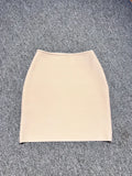 2024 New Women's Bandage Skirt Fashion Versatile Solid Color Tight Mini Skirt Black Red Orange Khaki White Pink Bandage Skirt Beige