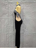 Women Sexy Off the Shoulder Shinning Crystal Bodycon Long Dress Velvet Celebrate Nightclub Party Birthday Dress