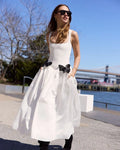 Arrival White Color Women Sleeveless Sexy O-Neck Straight Long Dress Elegant Evening Party Celebrity High Street Wear