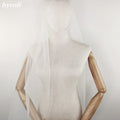 Simple Wedding Veil Ivory Soft Tulle, Single Tier Rounded Edge with Metal Comb