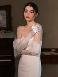 Long Bridal Gloves Bow Wedding Glove For Women Girl Party Evening Dress Jewelry Brides Accessories