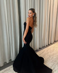 New Celebrity Red Carpet Dress Women Sexy Strapless Keyholes Bodycon Floor-Length Evening Party Outfit Cocktail Wear