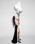 Arrival Women Sexy One Shoulder High Split Bodycon Long Bandage Dress Celebrate Birthday Party Photo Shoot Wear