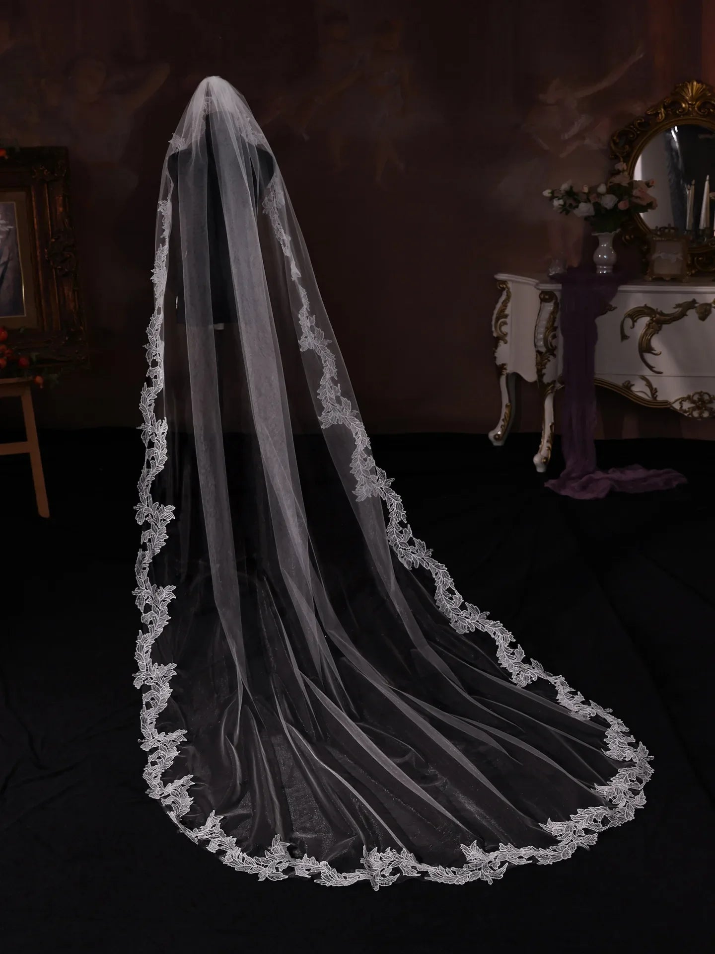 270cm White Bridal Veil Long Wedding Veils For Brides Evening Dinner Party Dress Women Girl Gifts Hair Accessories Jewelry