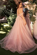 Dusty Pink Vestido De Novia Princess Off Shoulder Evening Dress Sweet Shiny Lace A-line Tulle Prom Dress