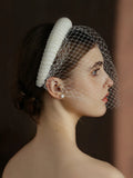 Bridal Hair Jewelry Imitation Pearl Headband Headpiece Lace Hairband For Brides Dinner Party Women Headwear Wedding Accessories