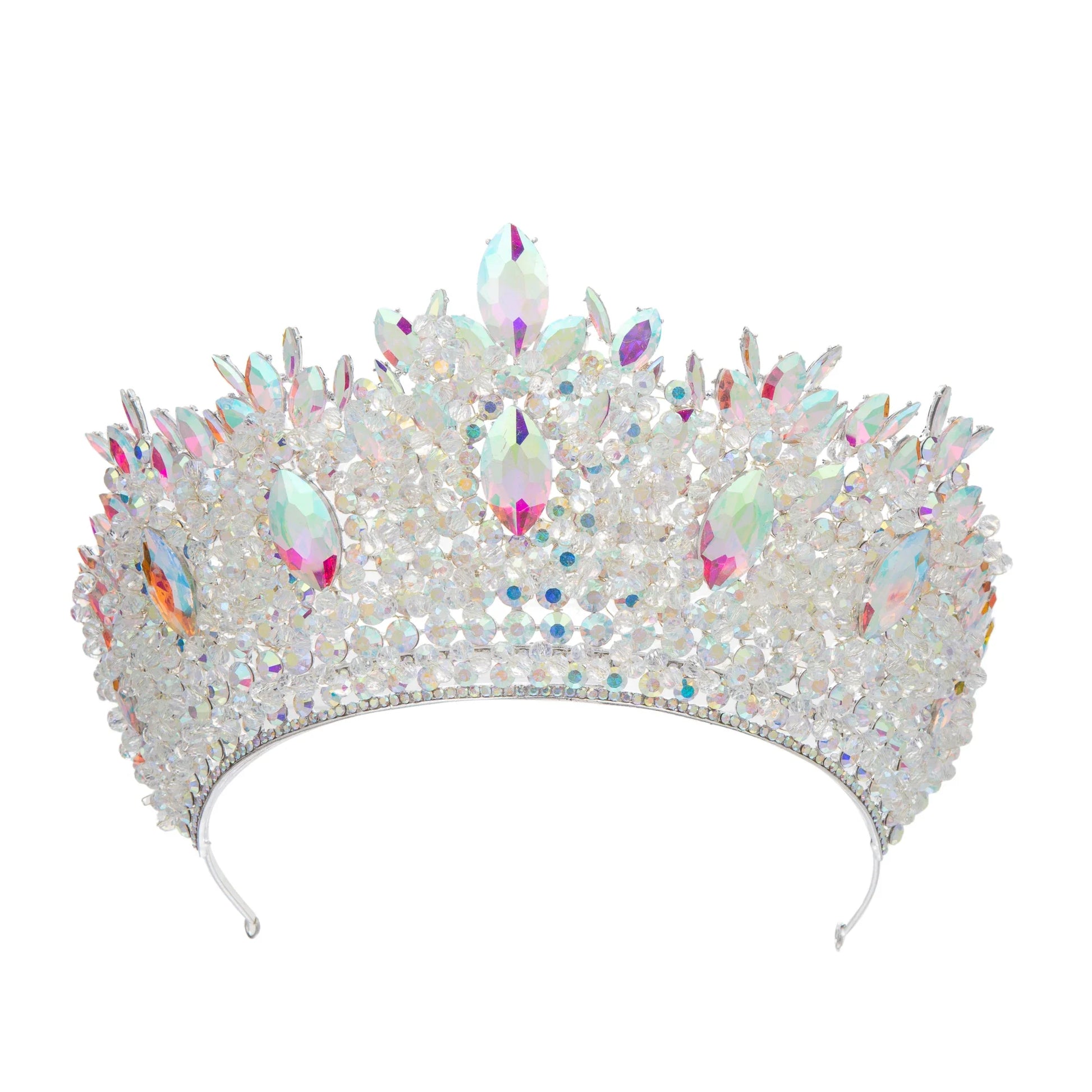 Baroque Wedding Crowns For Pageant Miss Universe Big Crystal Bridal Tiara Crown For Wedding Bride Diadem Hair Jewelry Headdress as picture 5