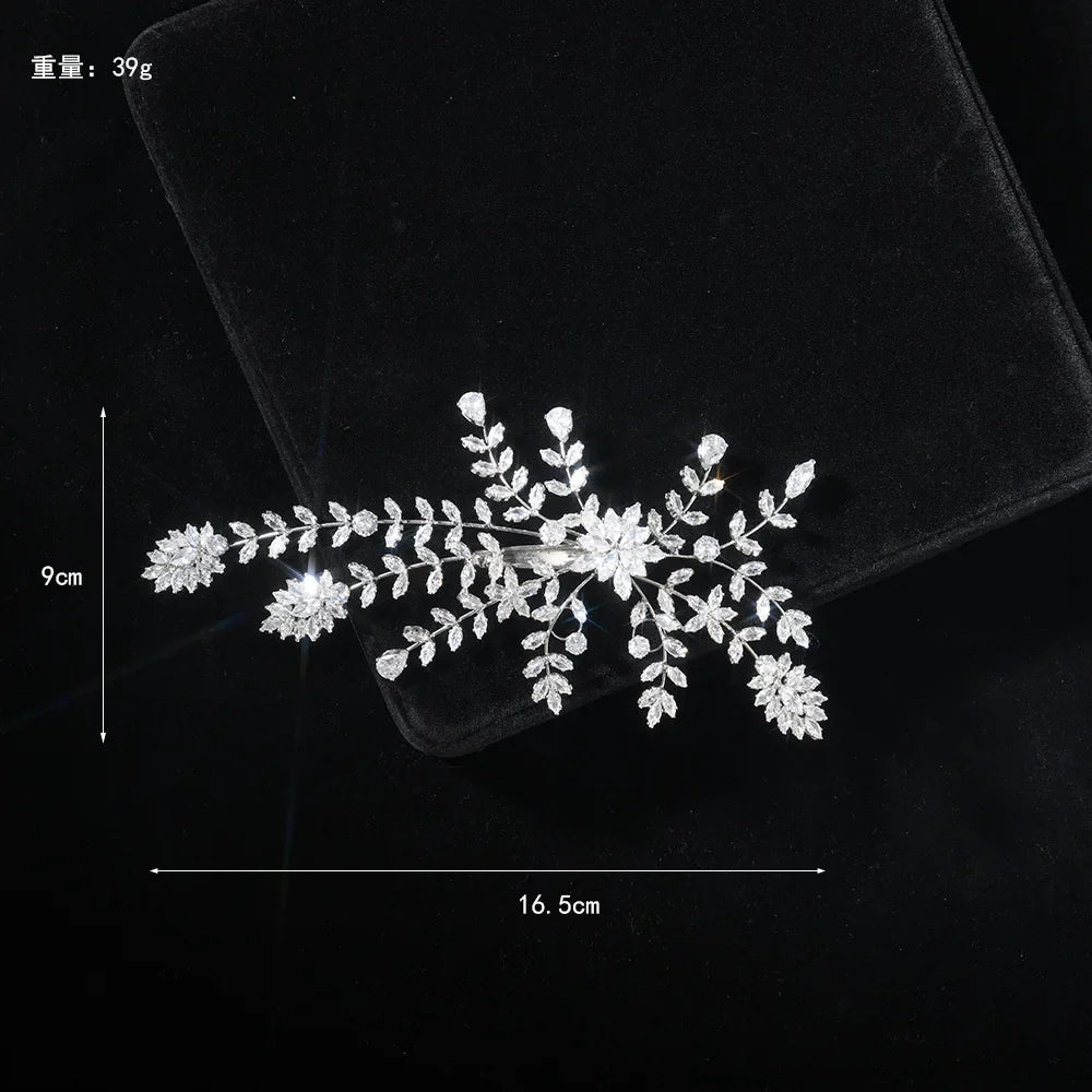 Zirconia Rhinestones Headband Hairband For Brides Women Crystal Headpieces Headdress Bridal Jewelry Wedding Hair Accessories
