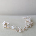 Porcelain Flower Headband Hairband Gold Color Headpiece For Brides Women Girl Headdress Bridal Jewelry Wedding Hair Accessories a