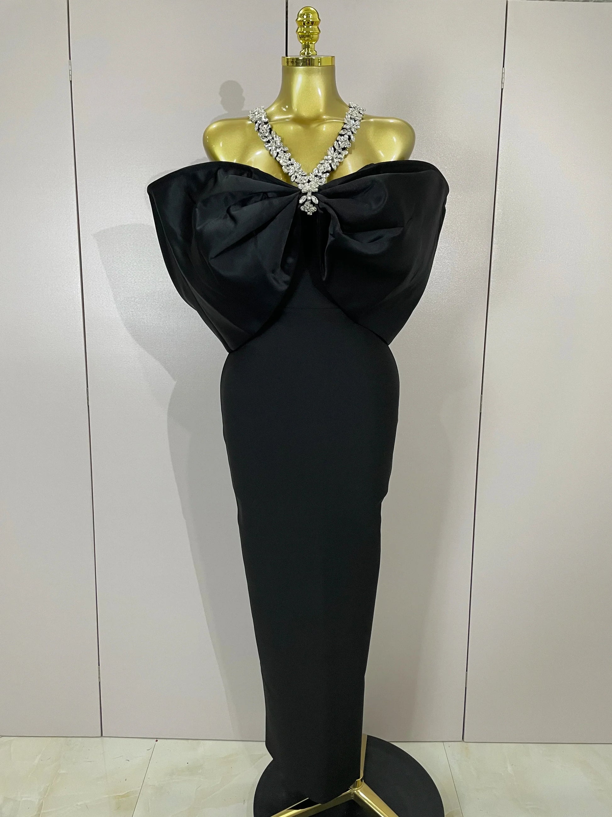 Luxury Rhinestone Chain Red Off Shoulder Vintage Butterfly Chic Bodycon Long Dress Elegant Evening Party Birtyday Clothing black
