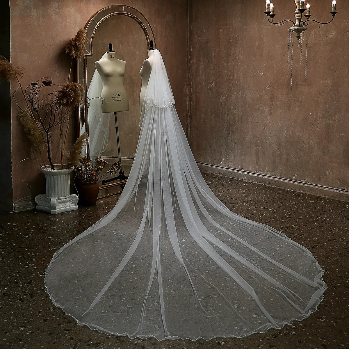 300cm Long Bridal Veil Lace Wedding Veils For Evening Dinner Party Dress Women Girl Gift Hair Accessories Brides Jewelry