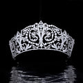 Wedding Hair Accessories Princess Queen Zircon Tiaras and Crowns Cubic Zirconia Headband Brides Big Large Diadem Bridal Jewelry a