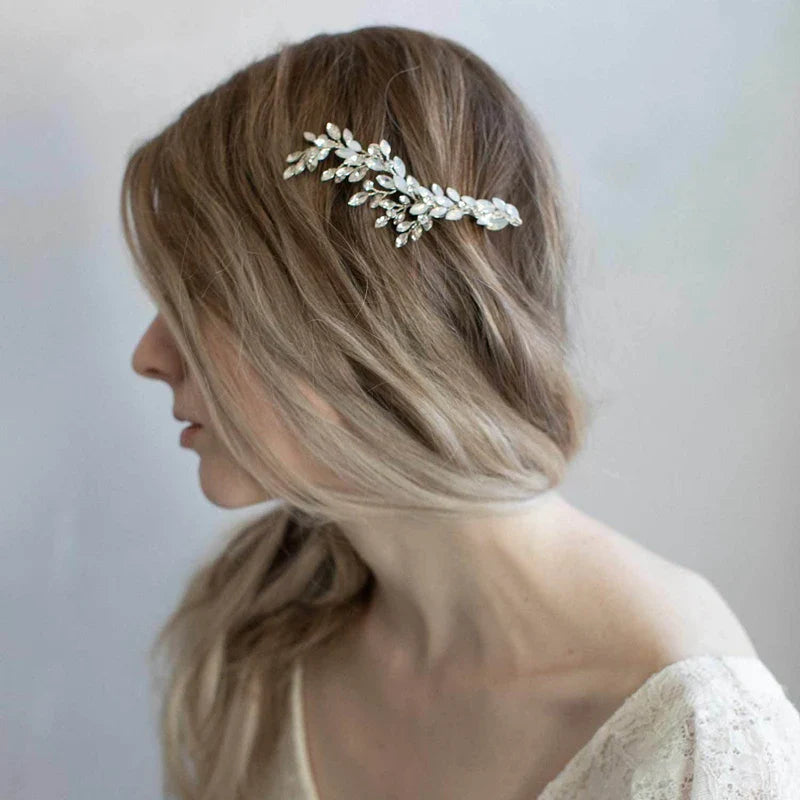 Bridal Jewelry Crystal Rhinestones Opal Hair Clips Pins Pearls Hairpins Brides Bridesmaids Head Pieces Women Wedding Accessories