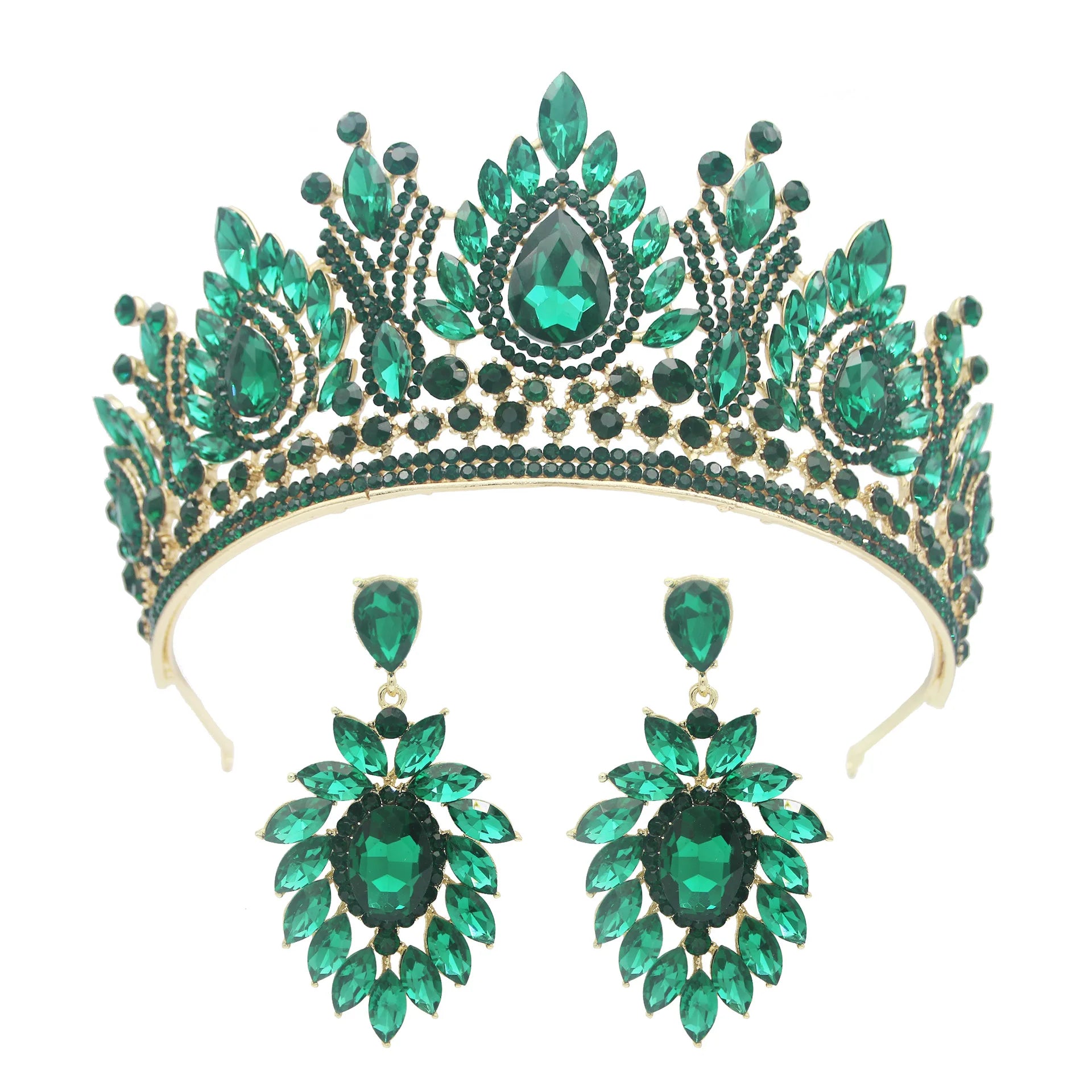 Baroque Queen Crowns For Women Crystal Bridal Tiara Crown For Wedding Bride Pageant Diadem Party Prom Hair Jewelry Headdress Blue Zinc Plated