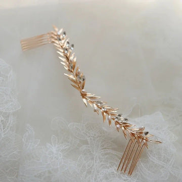 Bridal Jewelry Pearl Crystal Hair Comb Pin Clip Long Headpiece Headband For Brides Bridesmaids Leaf Hairpins Wedding Accessories a