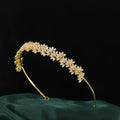 Zirconia Tiara Crown Gold Silver Color Headbands Brides Birthday Gift Zircon Headpieces Wedding Hair Accessories Bridal Jewelry