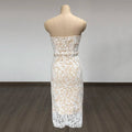 Arrival Women Sexy Strapless Lace Bodycon Mid-calf Dress Belt Fashion Birthday Party Celebrate Evening Cocktail Dress