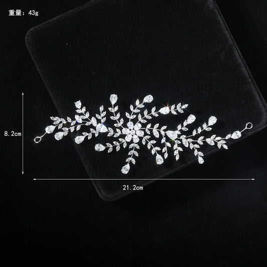 Zirconia Rhinestones Headband Hairband For Brides Women Crystal Headpieces Headdress Bridal Jewelry Wedding Hair Accessories