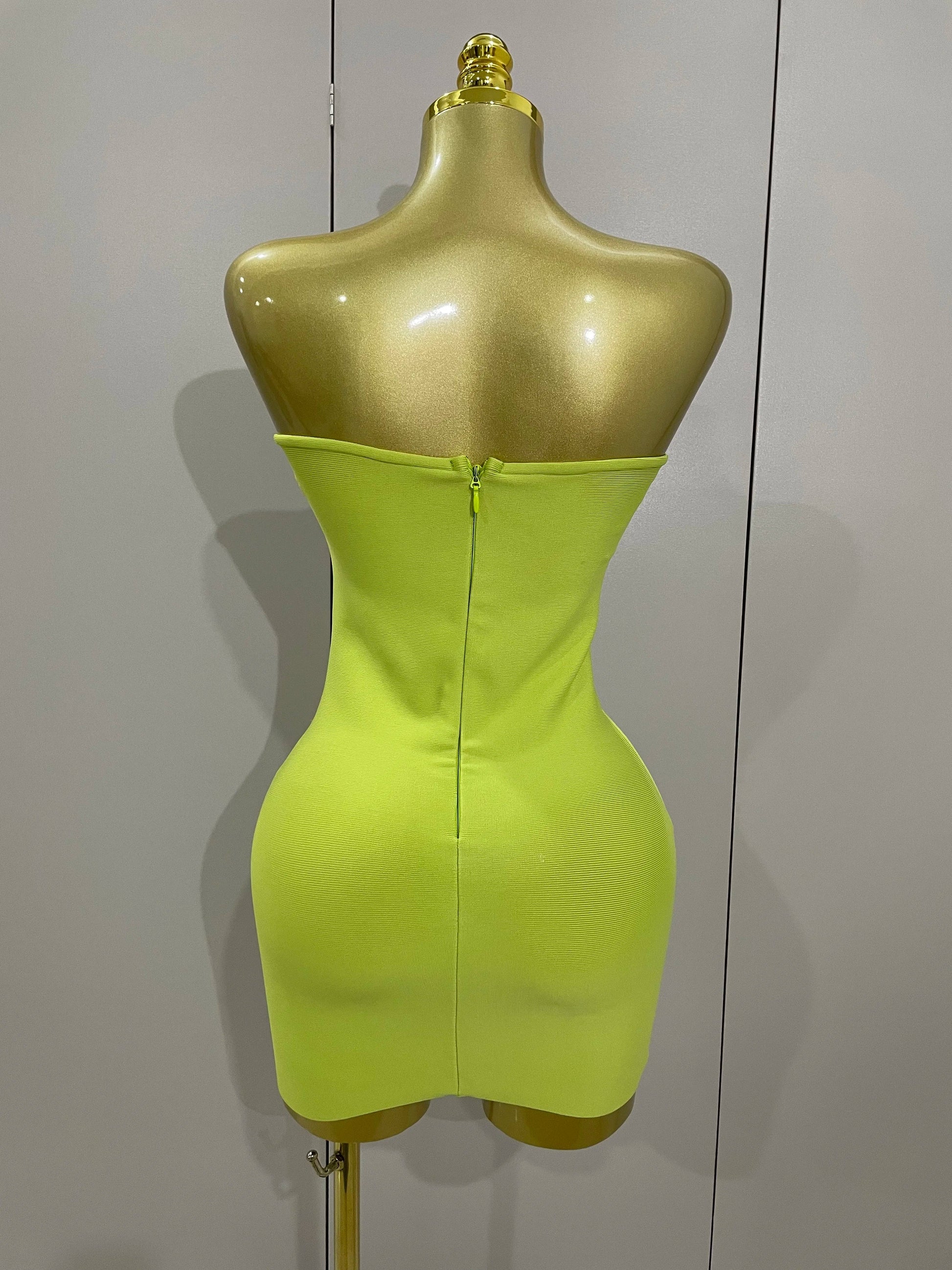 Luxury Sexy Strapless Sparkly Diamond Cut Out Bodycon Bandage Dress Women Celebrity Elegant Evening Party Birthday Outfit