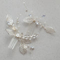 Wedding Accessories Zircon Crystal Hair Comb Pin Clip Silver Color Leaf Head Piece For Brides Bridesmaids Hairpin Bridal Jewelry