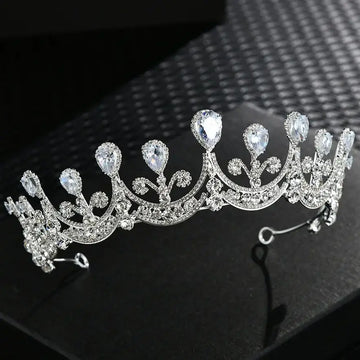 Bridal Hair Jewelry Crystal Zircon Tiaras and Crowns Rhinestones Diadem For Brides Princess Queen Headband Wedding Accessories a