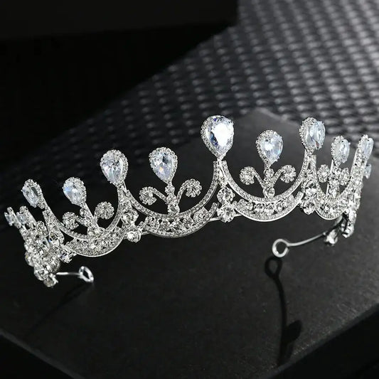 Bridal Hair Jewelry Crystal Zircon Tiaras and Crowns Rhinestones Diadem For Brides Princess Queen Headband Wedding Accessories a