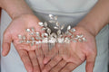 Silver Color Leaf Hair Comb Pin Clip Freshwater Pearl Hairpin For Brides Women Head Pieces Wedding Accessories Bridal Jewelry