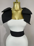 Sexy Bow Tie Black White Patchwork Bodycon Bandage Dress Women Celebrity Elegant Evening Club Party Birthday Dresses